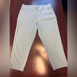 LOFT Curvy Crop Pants Size 8 Light Blue Ankle Cropped Work Casual